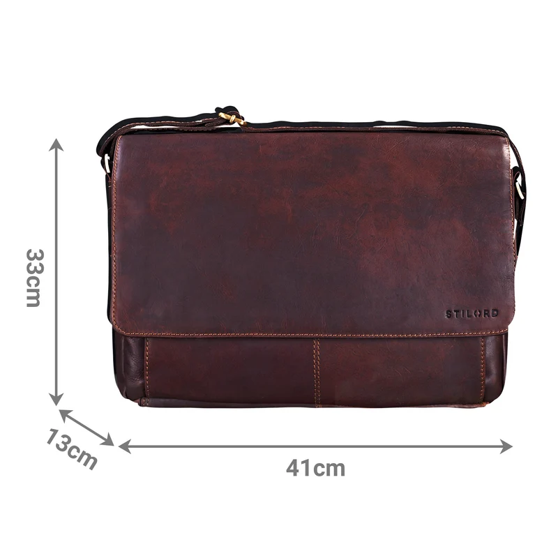 "Como" Vintage Umhängetasche Herren Leder 15,6 Zoll