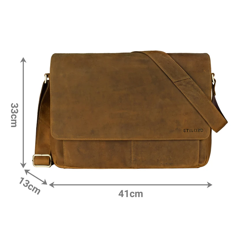 "Como" Vintage Umhängetasche Herren Leder 15,6 Zoll