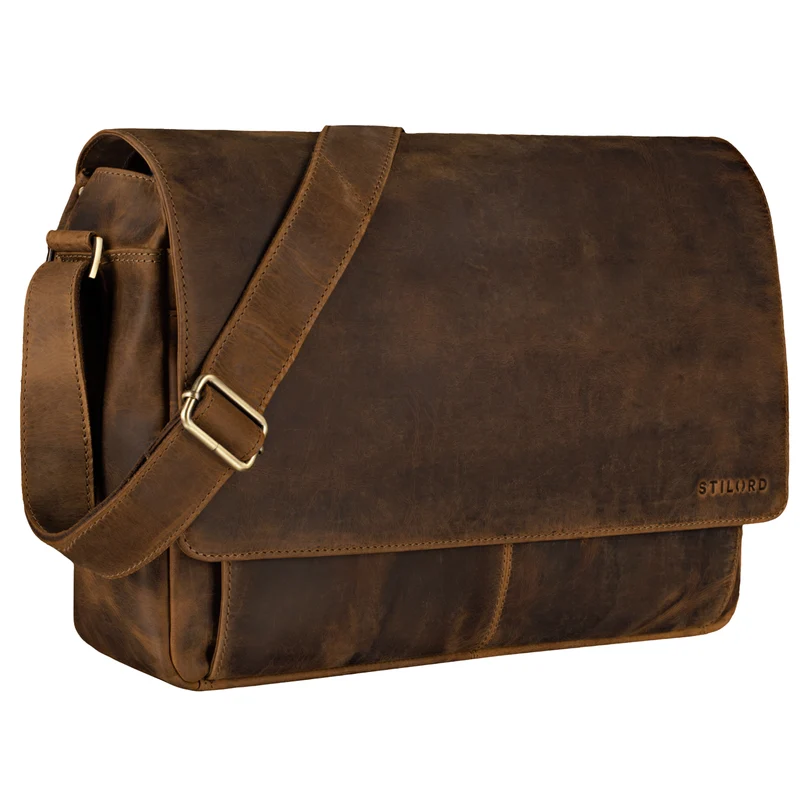 "Como" Vintage Umhängetasche Herren Leder 15,6 Zoll