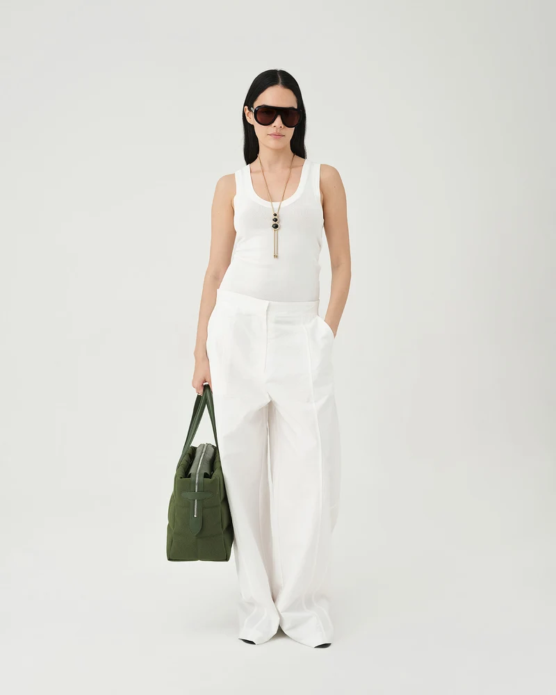 Tela Tote Medium Olive Canvas