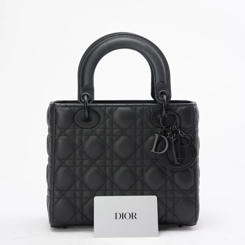 Christian Dior Mattschwarze kleine Lady Dior Tasche 2023