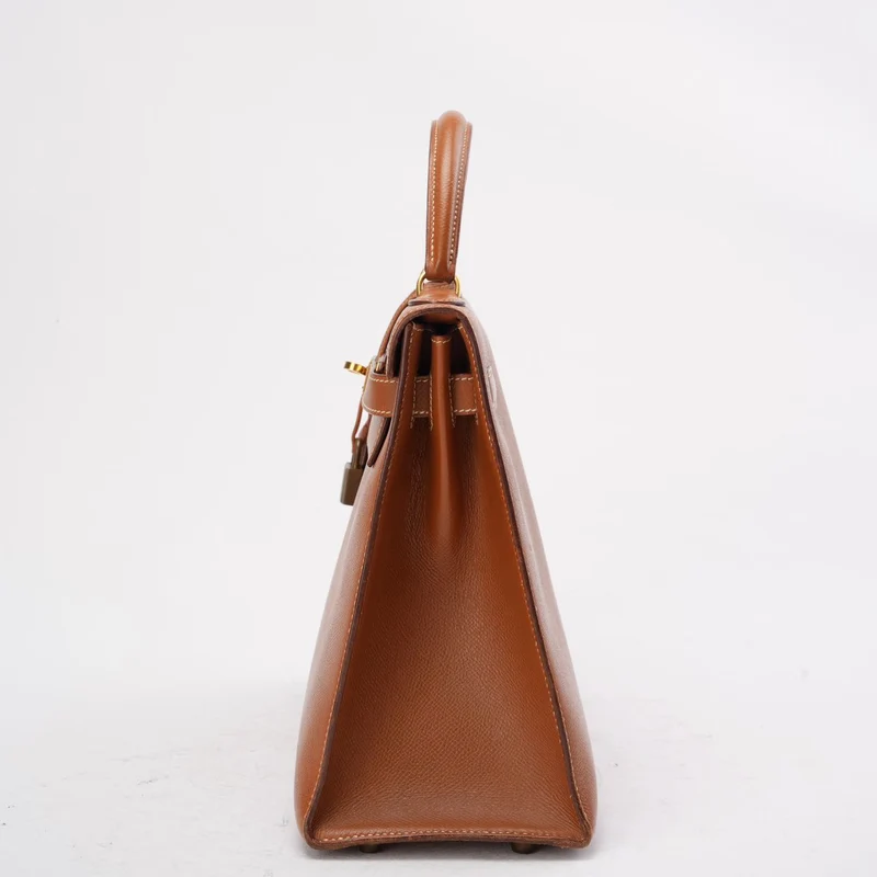 Hermès Vintage Gold Kelly Sellier 32 Epsom U Circle 1991