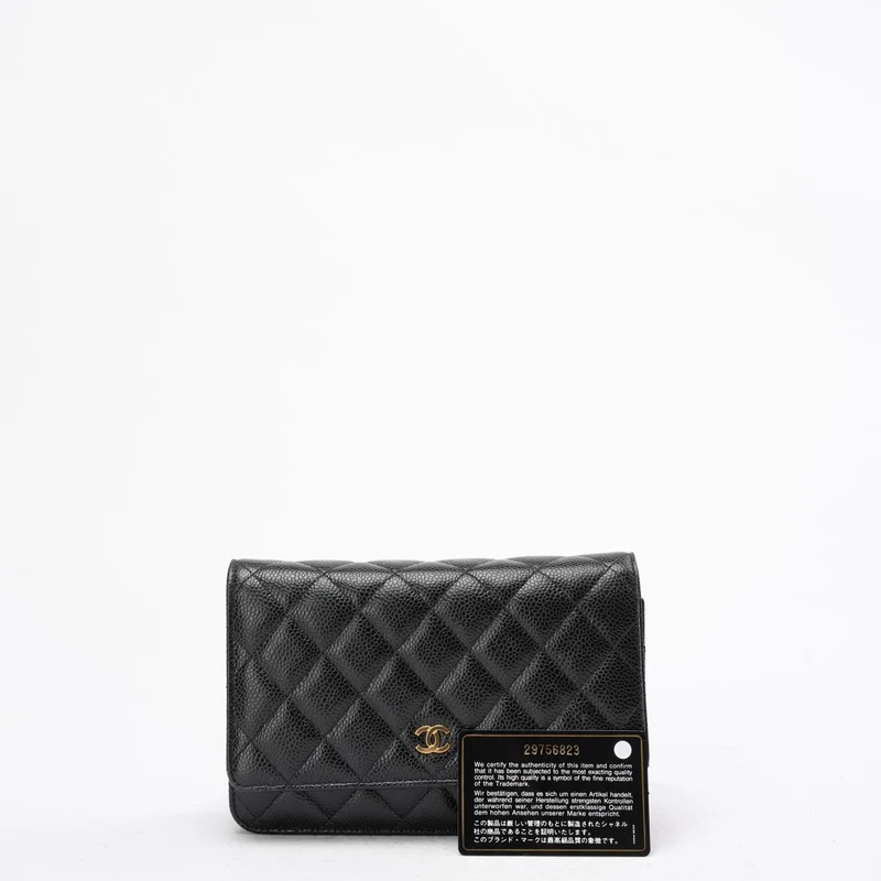 Chanel Schwarze Timeless Wallet on Chain (WOC) Caviar 2020