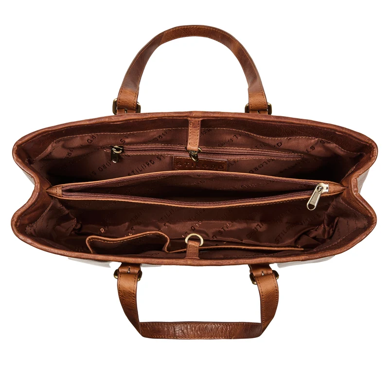 "Gaby" Echt-Leder Shopper Tasche Damen Groß mit vielen Fächern