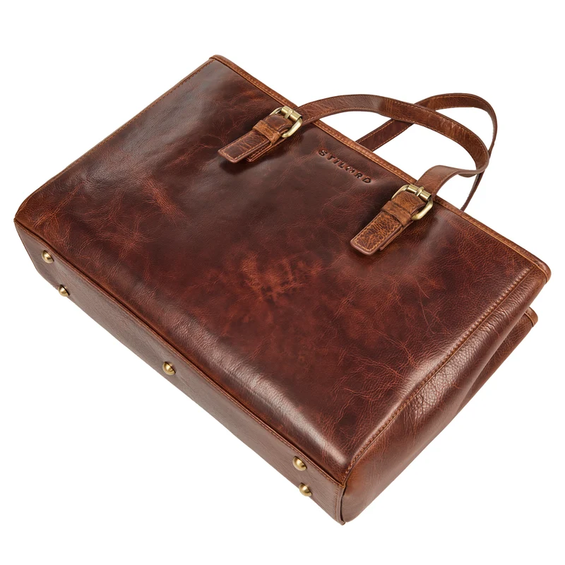 "Gaby" Echt-Leder Shopper Tasche Damen Groß mit vielen Fächern
