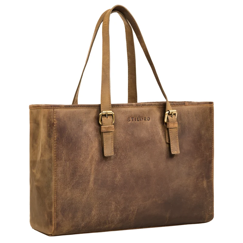 "Gaby" Echt-Leder Shopper Tasche Damen Groß mit vielen Fächern