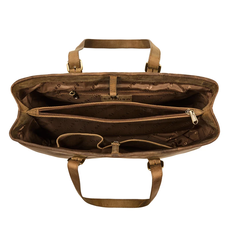 "Gaby" Echt-Leder Shopper Tasche Damen Groß mit vielen Fächern