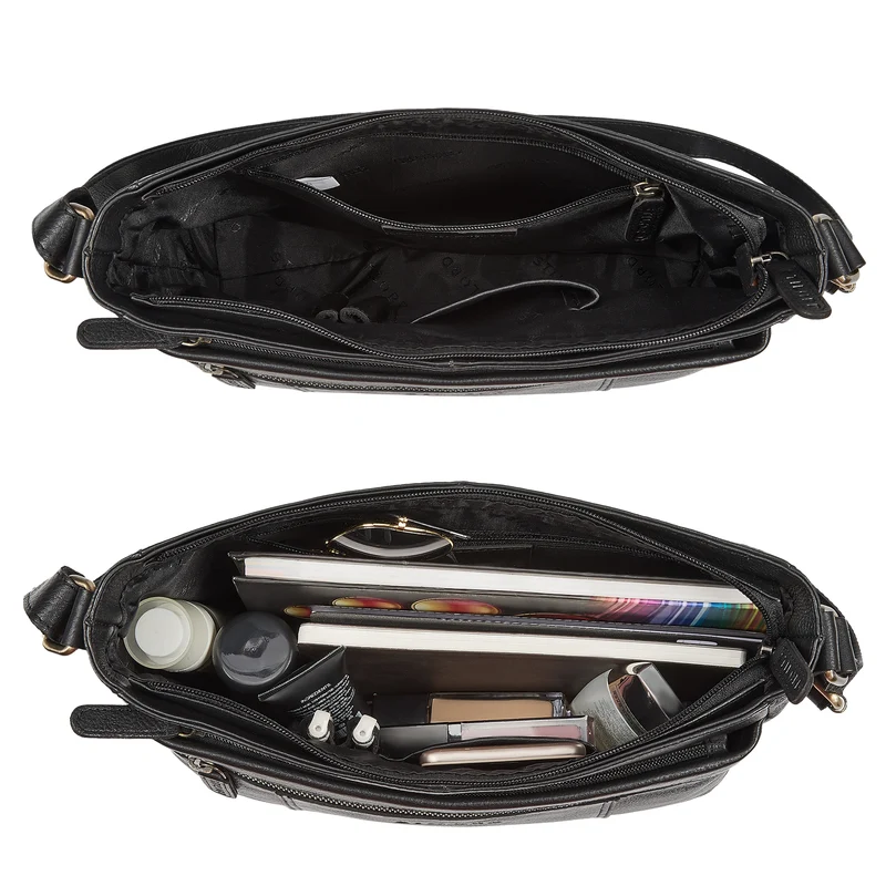 "Bianca" Mittelgroße Damen Ledertasche mit Reißverschluss