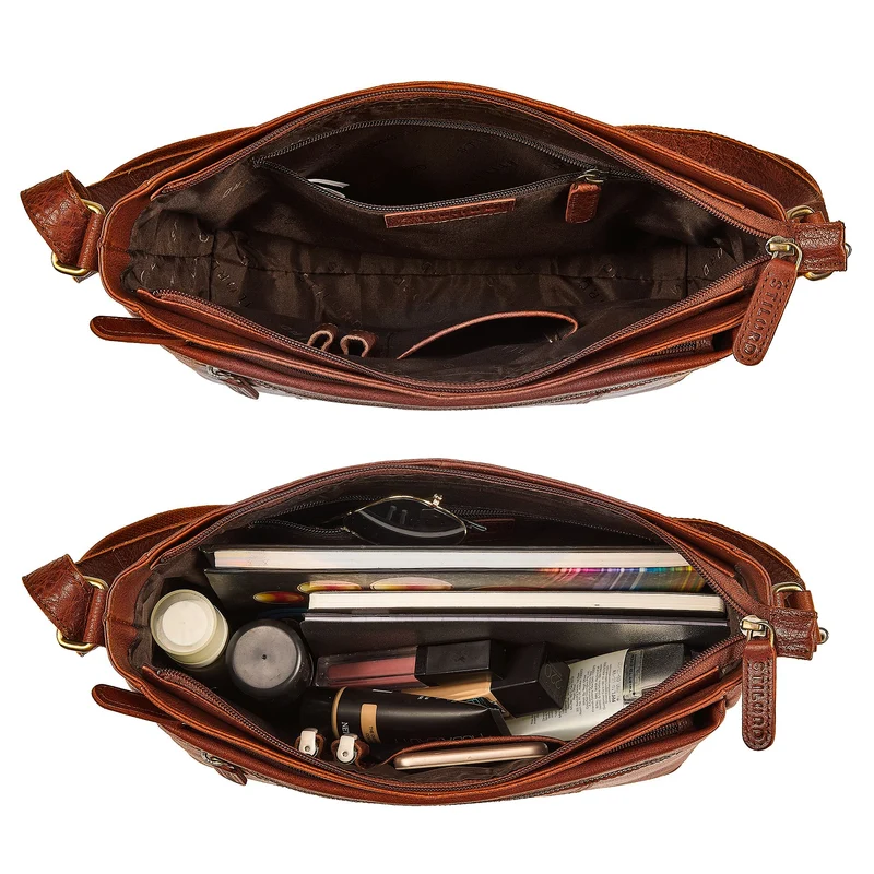 "Bianca" Mittelgroße Damen Ledertasche mit Reißverschluss