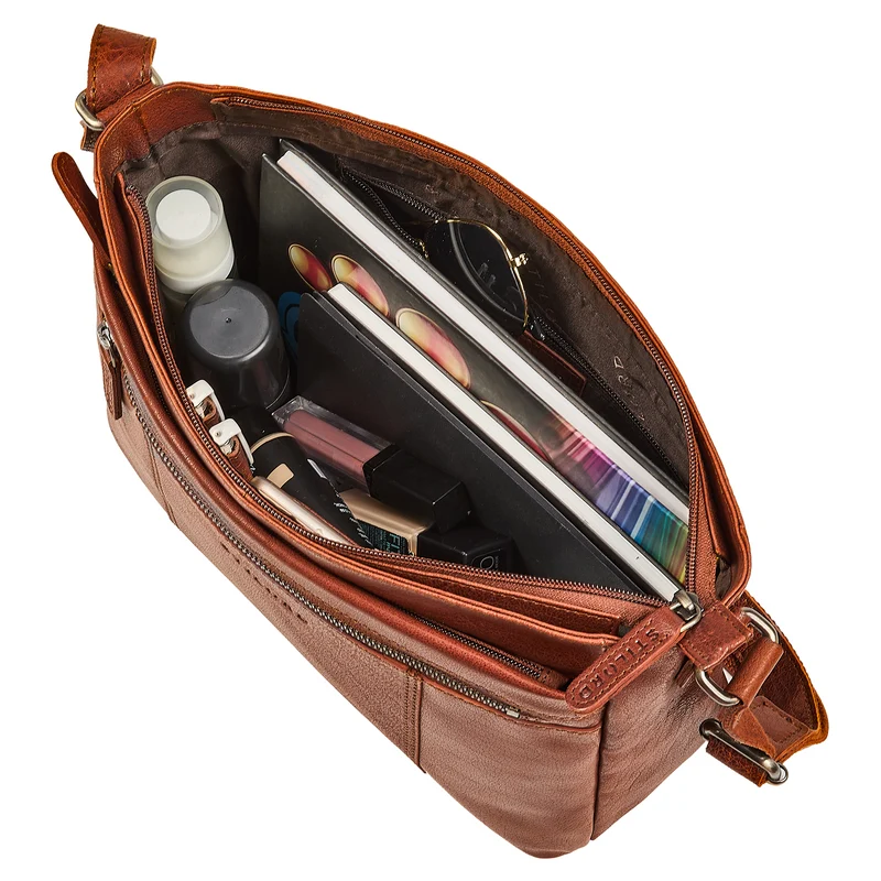 "Bianca" Mittelgroße Damen Ledertasche mit Reißverschluss