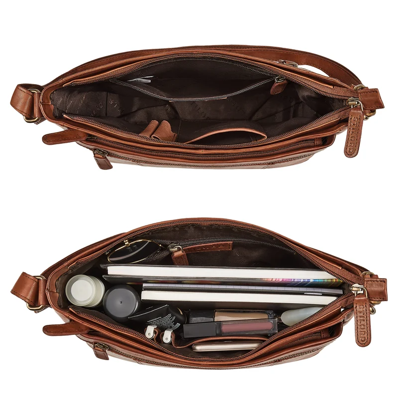 "Bianca" Mittelgroße Damen Ledertasche mit Reißverschluss