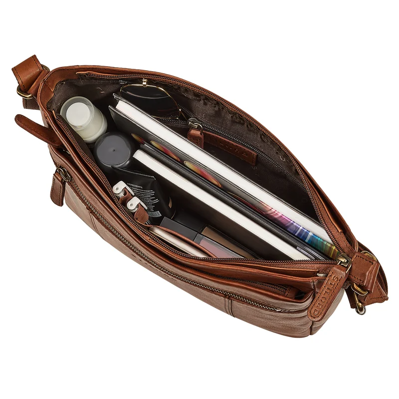 "Bianca" Mittelgroße Damen Ledertasche mit Reißverschluss