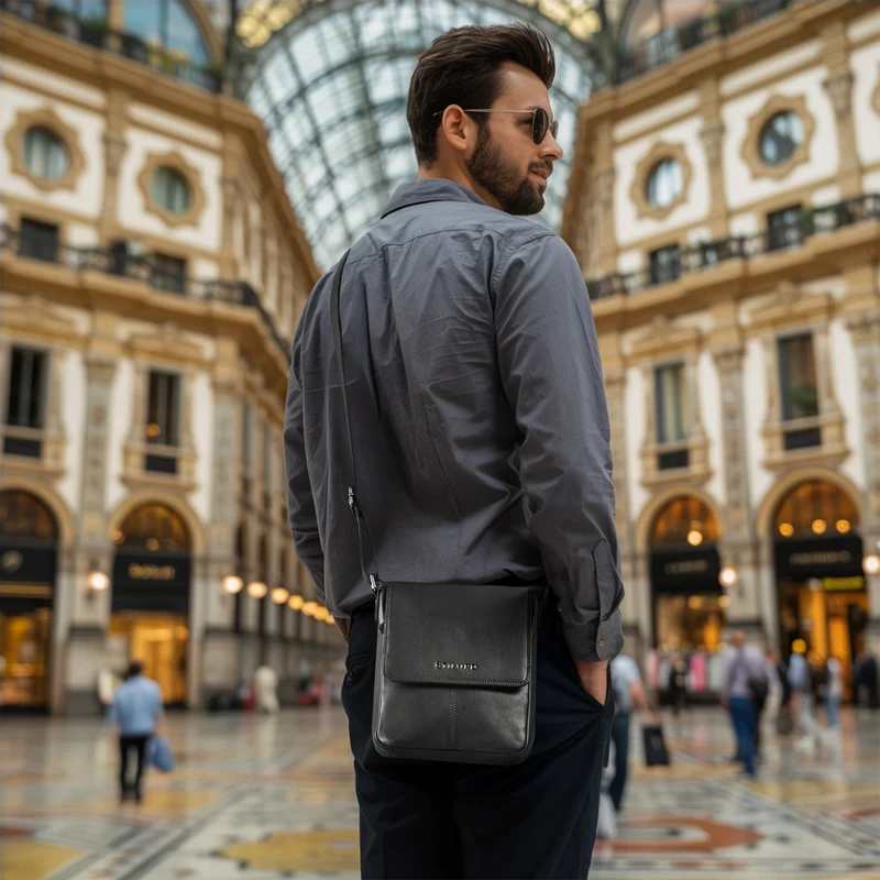 "Bari" Vintage Umhängetasche Leder Herren für 8 Zoll Tablet DIN A5