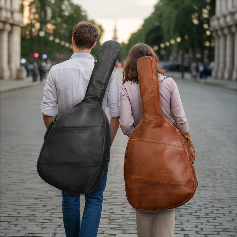 "Elvis" Premium Leder Gitarrentasche für 4/4 Gitarren 39", 40" und 41"
