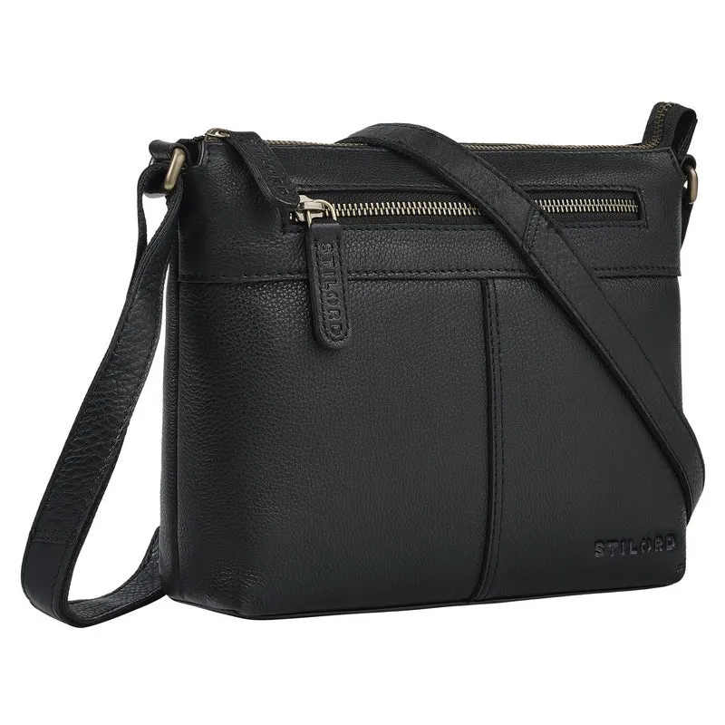 "Odelia" Schicke Kleine Echt Ledertasche mit Gurt für Damen