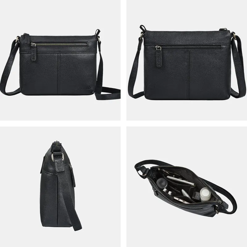 "Odelia" Schicke Kleine Echt Ledertasche mit Gurt für Damen