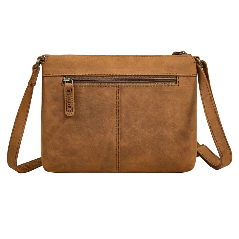 "Odelia" Schicke Kleine Echt Ledertasche mit Gurt für Damen