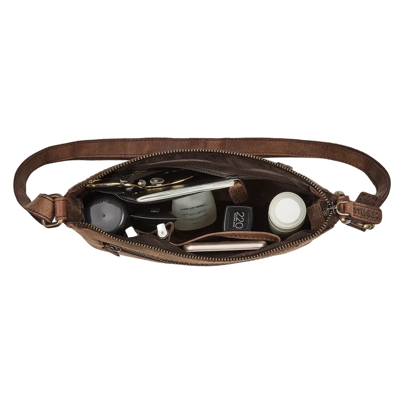 "Odelia" Schicke Kleine Echt Ledertasche mit Gurt für Damen