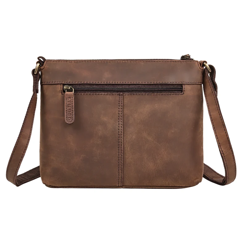 "Odelia" Schicke Kleine Echt Ledertasche mit Gurt für Damen
