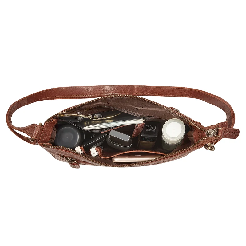 "Odelia" Schicke Kleine Echt Ledertasche mit Gurt für Damen