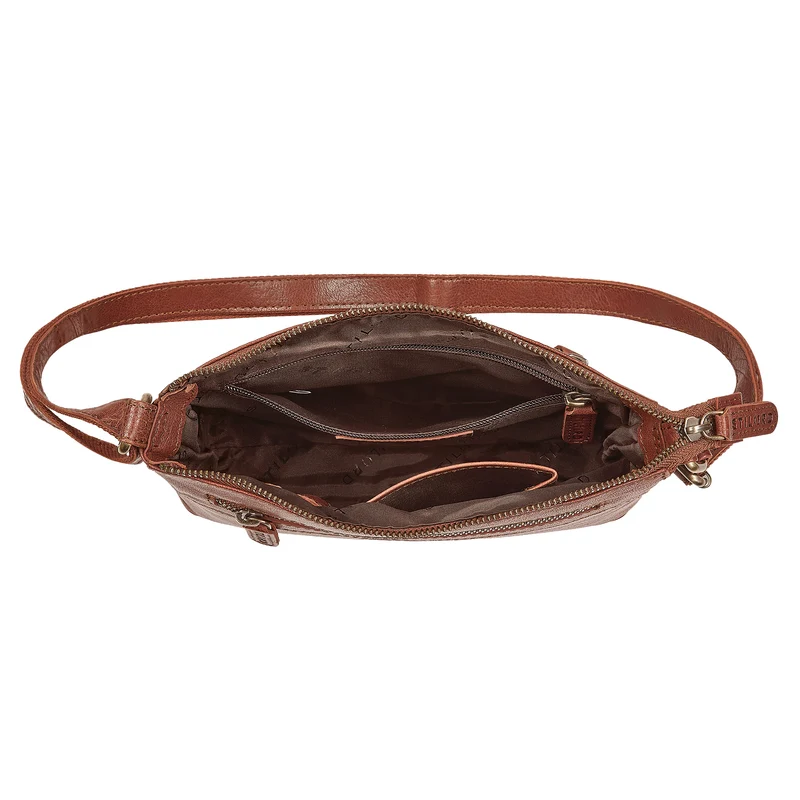 "Odelia" Schicke Kleine Echt Ledertasche mit Gurt für Damen