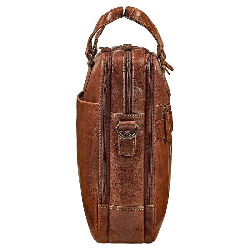"Oslo" Laptoptasche 15.6 - 18 Zoll Herren Leder mit zwei Laptopfächern