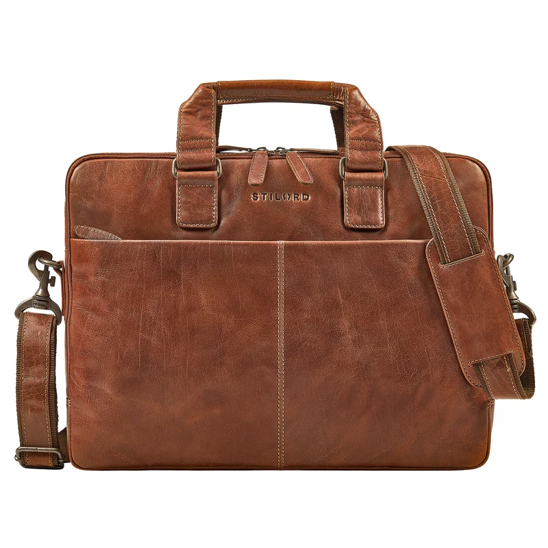 "Oslo" Laptoptasche 15.6 - 18 Zoll Herren Leder mit zwei Laptopfächern