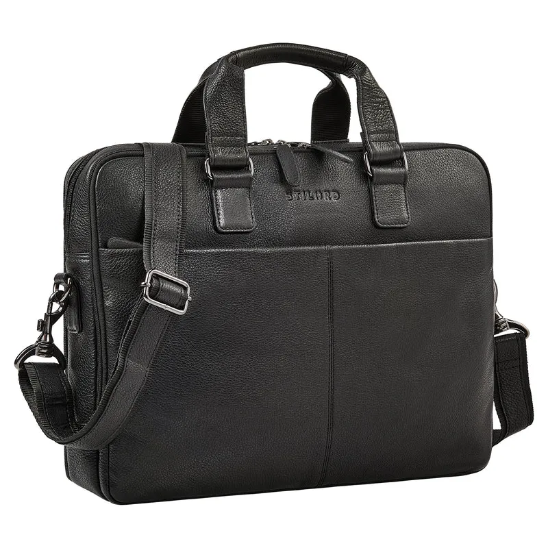 "Oslo" Laptoptasche 15.6 - 18 Zoll Herren Leder mit zwei Laptopfächern