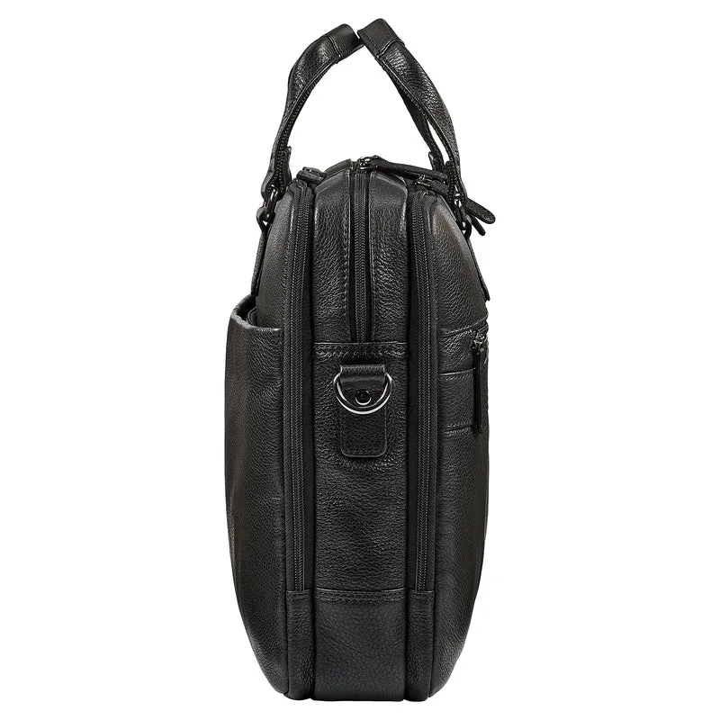 "Oslo" Laptoptasche 15.6 - 18 Zoll Herren Leder mit zwei Laptopfächern