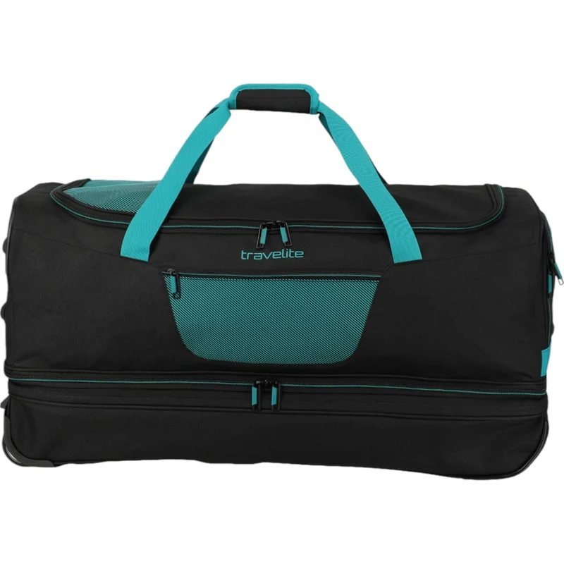 Travelite Basics Rollenreisetasche erweiterbar 70 cm -schwarz/petrol
