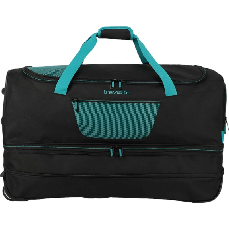 Travelite Basics Rollenreisetasche erweiterbar 70 cm -schwarz/petrol