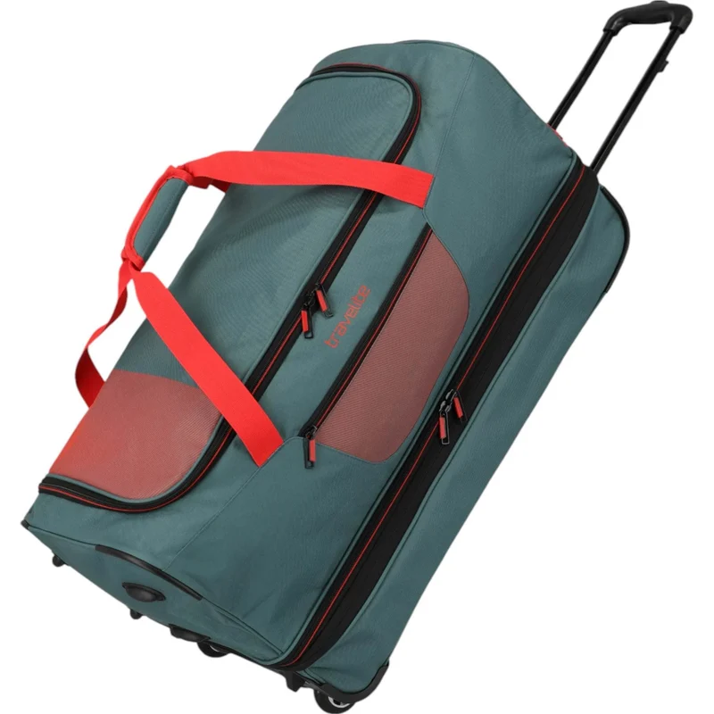 Travelite Basics Rollenreisetasche erweiterbar 70 cm -Grün/Orange
