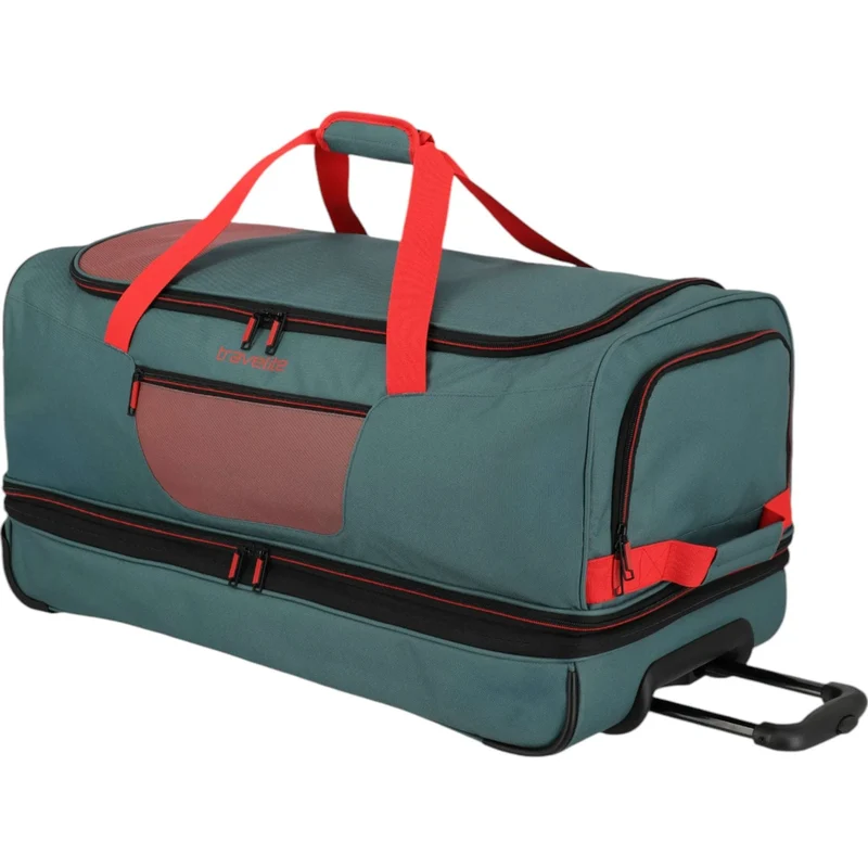 Travelite Basics Rollenreisetasche erweiterbar 70 cm -Grün/Orange
