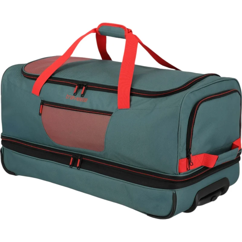 Travelite Basics Rollenreisetasche erweiterbar 70 cm -Grün/Orange