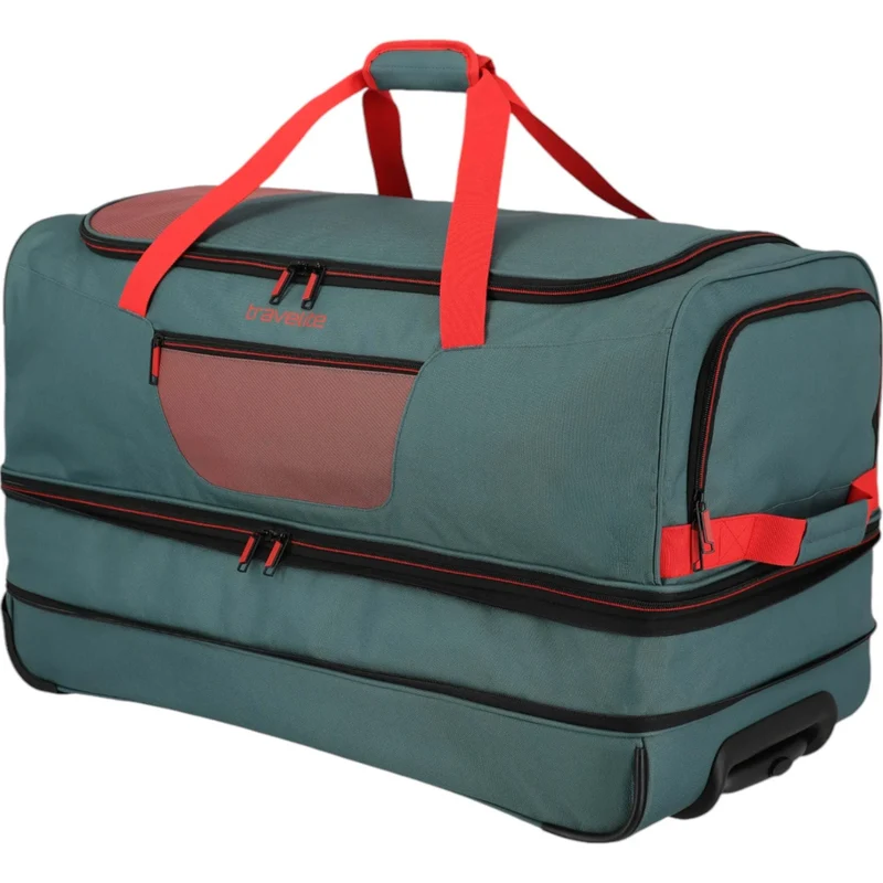 Travelite Basics Rollenreisetasche erweiterbar 70 cm -Grün/Orange