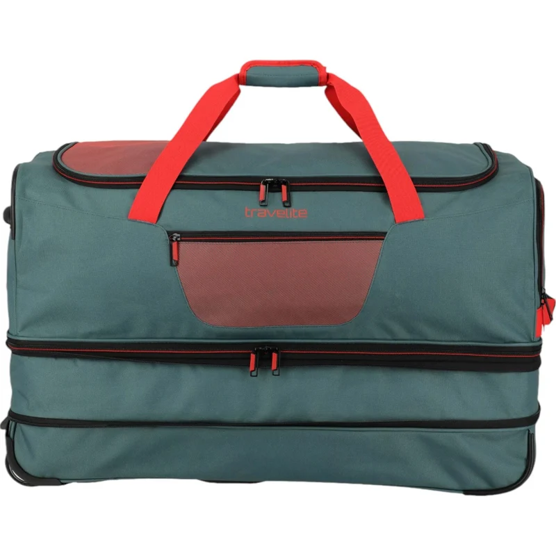 Travelite Basics Rollenreisetasche erweiterbar 70 cm -Grün/Orange