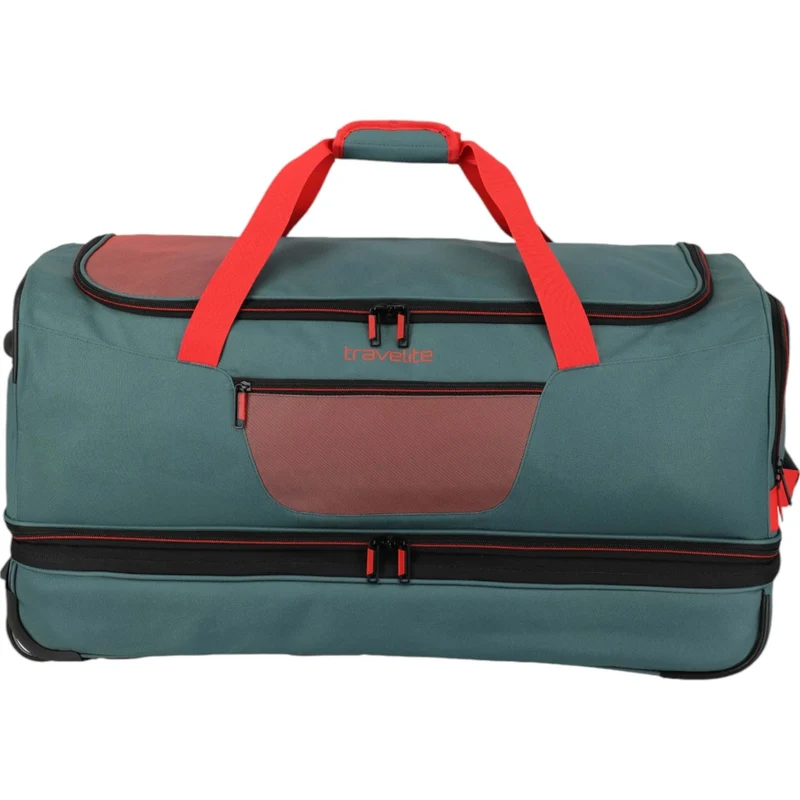 Travelite Basics Rollenreisetasche erweiterbar 70 cm -Grün/Orange