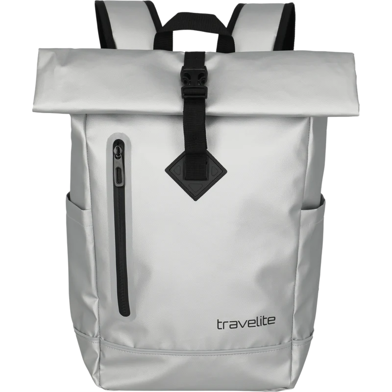 Travelite Basics Rollup Rucksack aus Plane 48 cm -Silver