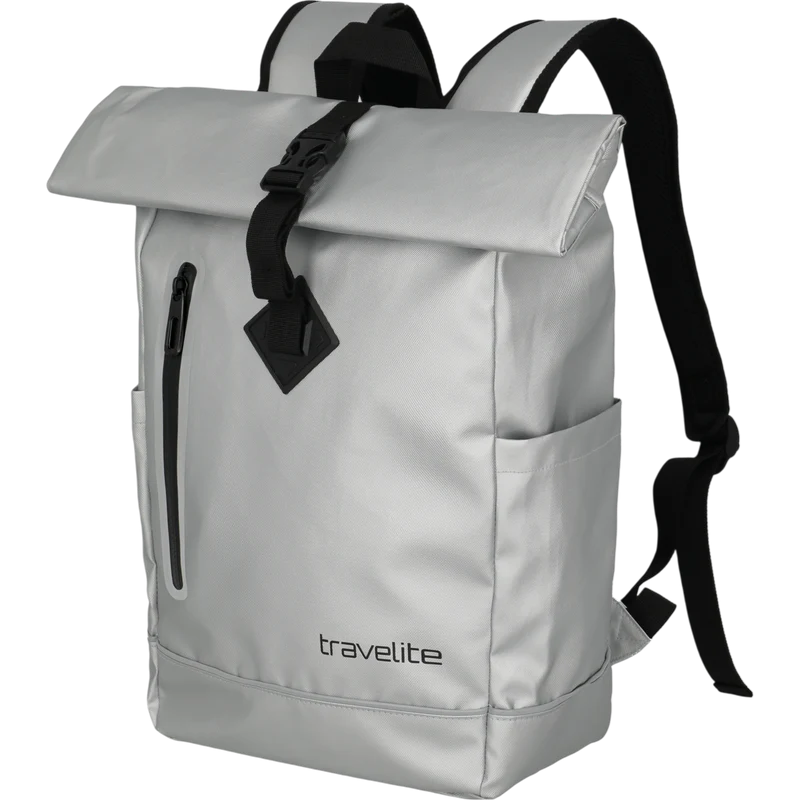 Travelite Basics Rollup Rucksack aus Plane 48 cm -Silver