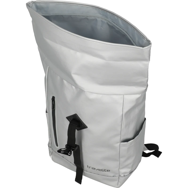 Travelite Basics Rollup Rucksack aus Plane 48 cm -Silver