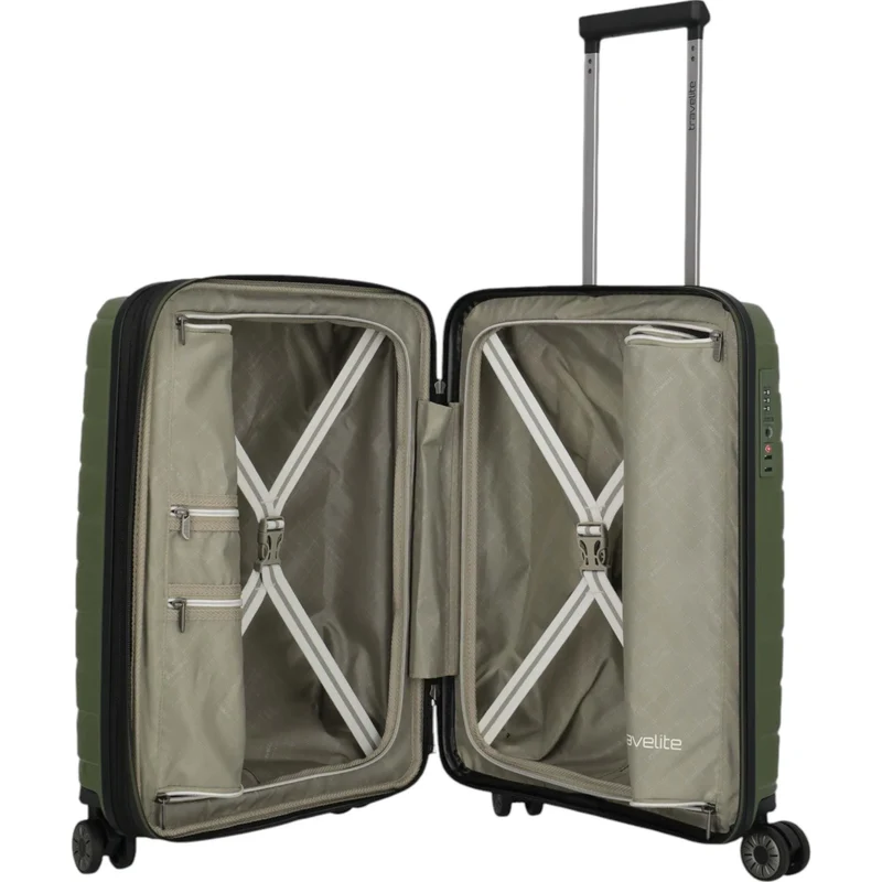 Travelite Air Base 4-Rollen-Kabinentrolley S erweiterbar 55 cm -Olive