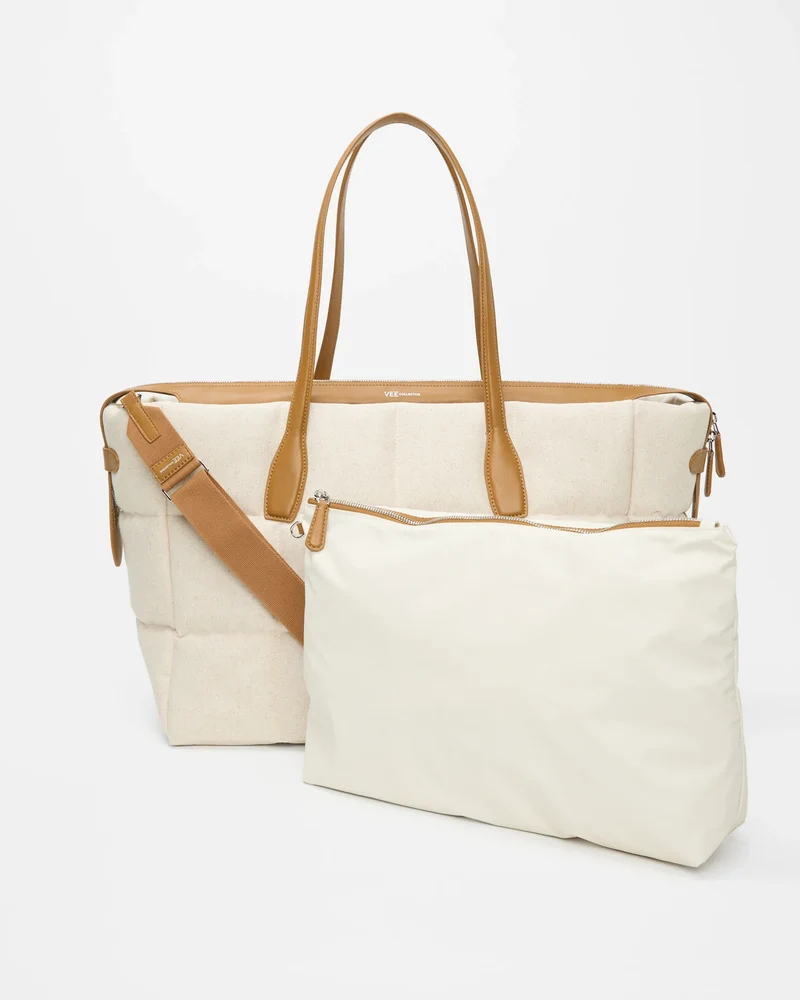 Tela Tote Large Natural Tan Canvas
