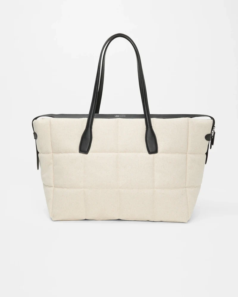 Tela Tote Large Natural Black Canvas