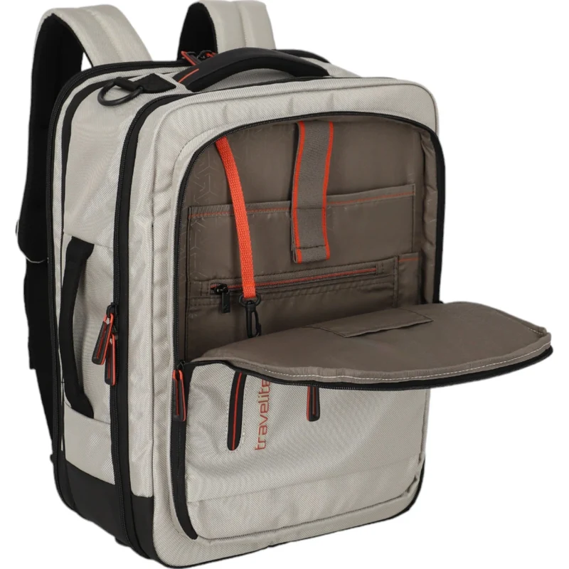 Travelite Crosslite Bordtasche mit Rucksackfunktion 43 cm -Natur