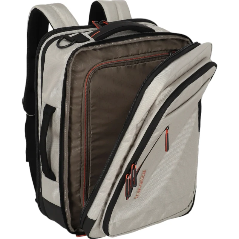 Travelite Crosslite Bordtasche mit Rucksackfunktion 43 cm -Natur