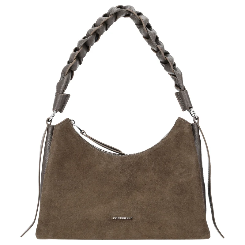 Coccinelle Boheme Suede Bimaterial - Schultertasche 30 cm (fango/fango)