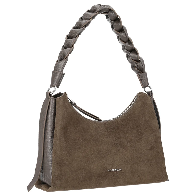 Coccinelle Boheme Suede Bimaterial - Schultertasche 30 cm (fango/fango)