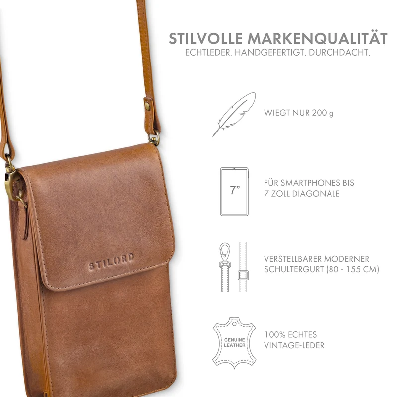 "Imola" Echtleder Handytasche 7 Zoll Damen Herren