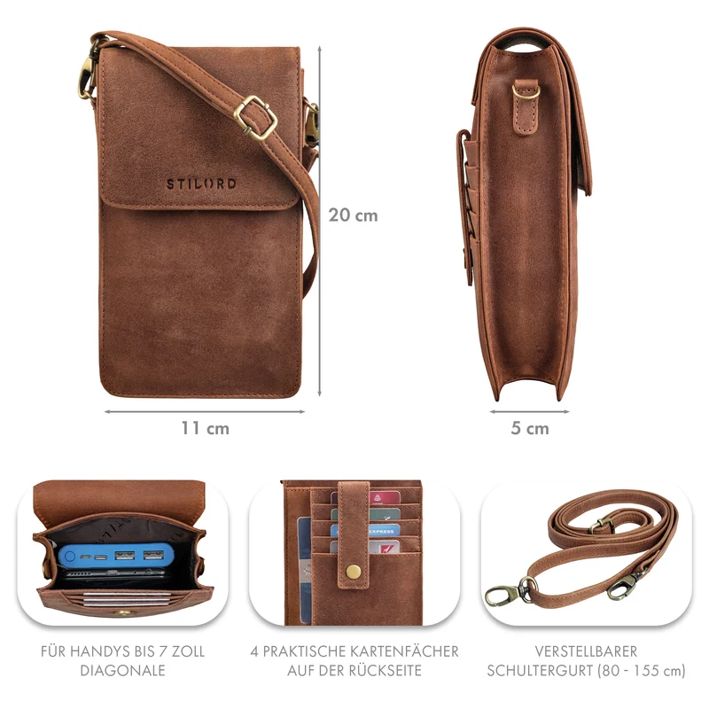 "Imola" Echtleder Handytasche 7 Zoll Damen Herren