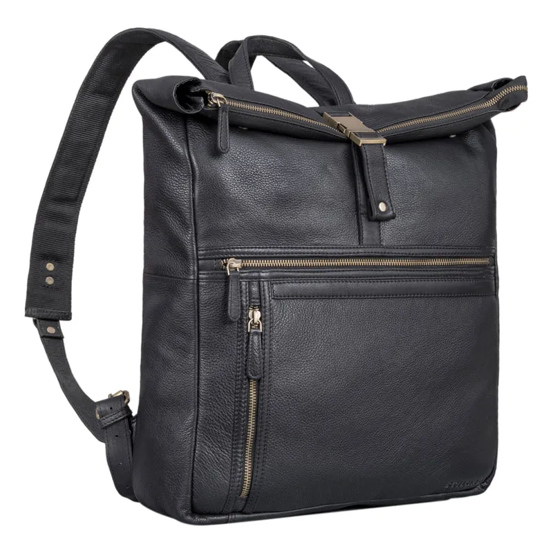 "Leya" Rolltop Rucksack Damen Leder Laptop-Fach 15.6 | 16 | 17 Zoll